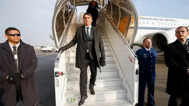 Bolsonaro chegando a Davos