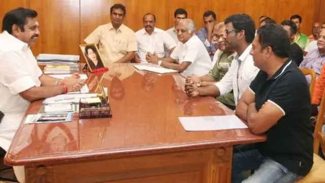 நடிகர் சங்கம் மற்றும் தயாரிப்பாளர் சங்க நிர்வாகிகள் அமைச்சர்கள் மற்றும் முதலமைச்சரை சந்தித்து பேசிய பின் வரி குறைப்பு அறிவிப்பு வெளியிடப்பட்டுள்ளது