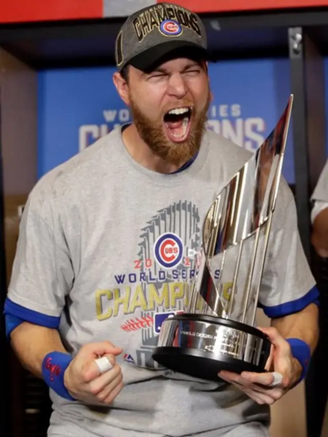 Ben Zobrist celebrando.