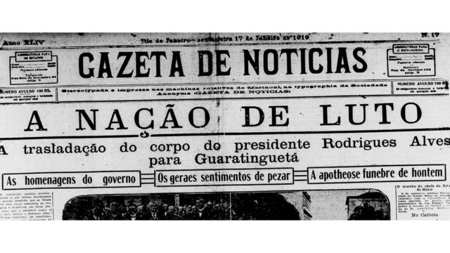 Capa do jornal "A Gazeta de Notícias" do dia 17 de janeiro de 1919