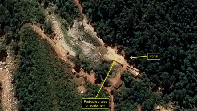 38노스가 배포하는 북한 풍계리 핵실험장 위성사진. 이 것이 대부분의 사람들이 접하는 풍계리의 모습이다