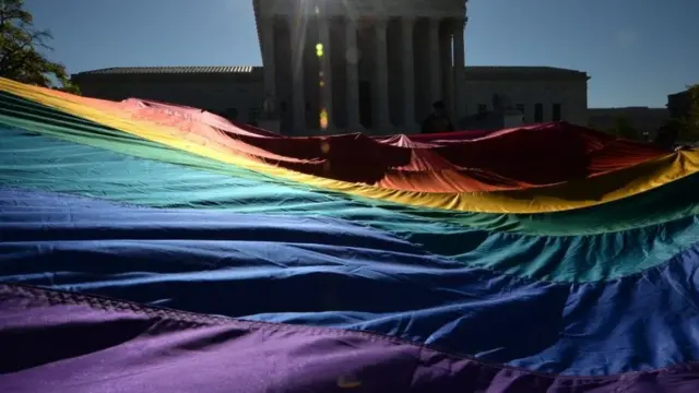 LGBTQ protest outside the Supreme Court