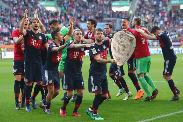 Jugadores del Bayern Múnich celebrando
