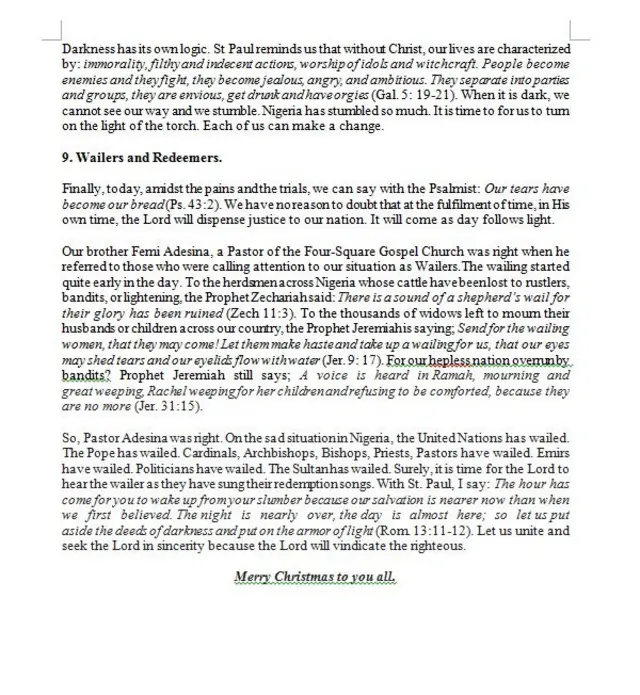 Bishop Kukah to Buhari: Buhari ti fi ìran Nàìjíríà rúbọ fún Árẹ̀wá