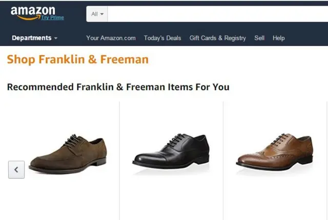 Captura de pantalla de la página web de Amazon.