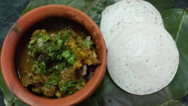 गोरगोरा रोटी मटन हांडी के साथ