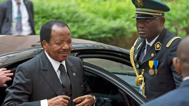 Président Paul Biya à Bruxelles, lors d'un sommet UA-UE en 2014.