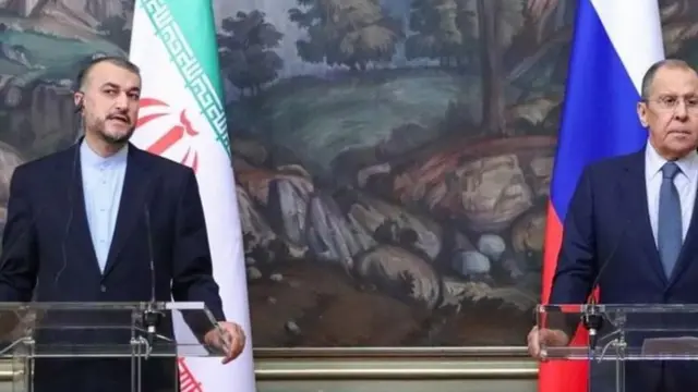 سرگئی لاوروف وزیر خارجه روسیه در کنفرانس خبری مشترک با وزیر خارجه ایران