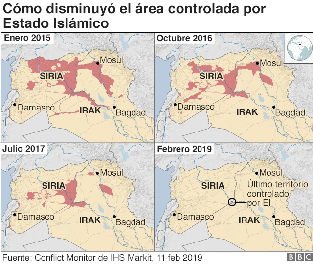Cambios en el territorio controlado por Estado Islámico