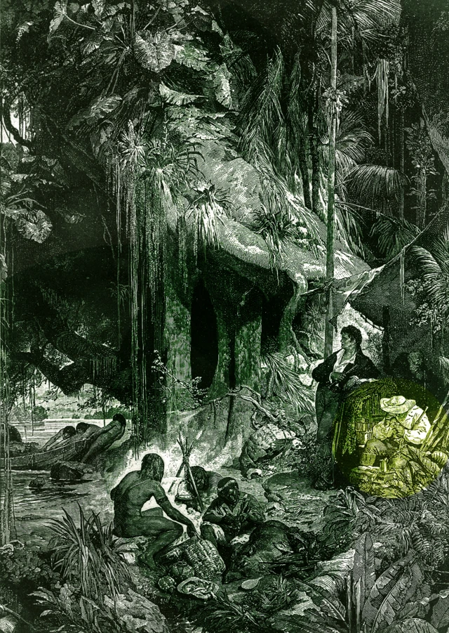 Humboldt y Bonpland en el río Orinoco.