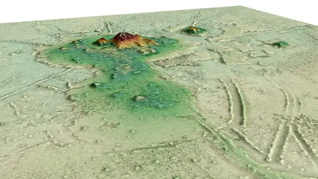 Imagen lograda con tecnología láser del terreno