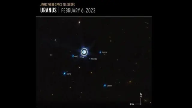 Picha ya Uranus kutoka kwa Darubini ya Anga ya James Webb