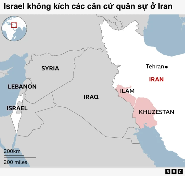 Giới chức Iran cho biết một số địa điểm ở Tehran, Khuzestan và Ilam đã bị nhắm tới.