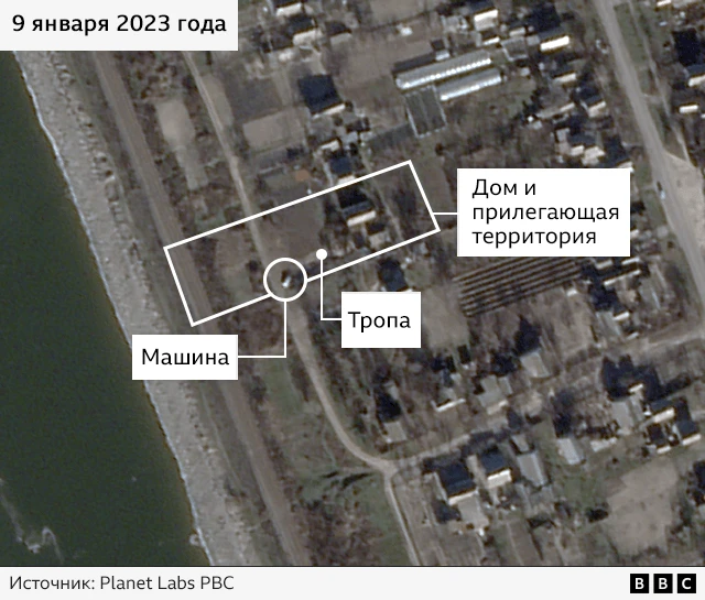 Спутниковый снимок, на котором виден дом