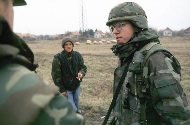 Soldados estadounidenses en Bosnia en 1997.