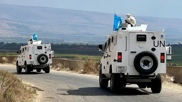 国連レバノン暫定軍（UNIFIL）の車両