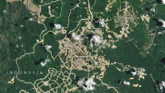 Tangkapan citra satelit kawasan IKN pada 19 Februari 2024.