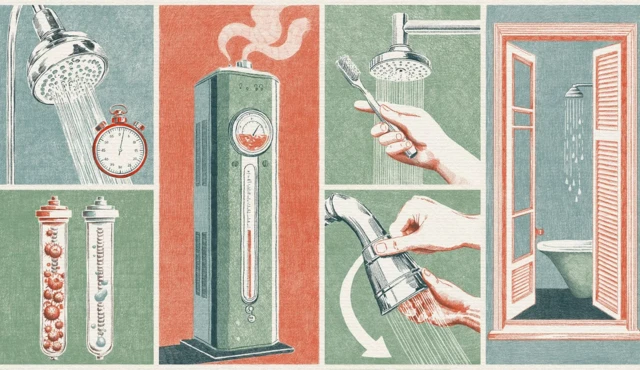 Image représentant l'intérieur d'une salle de bain. 