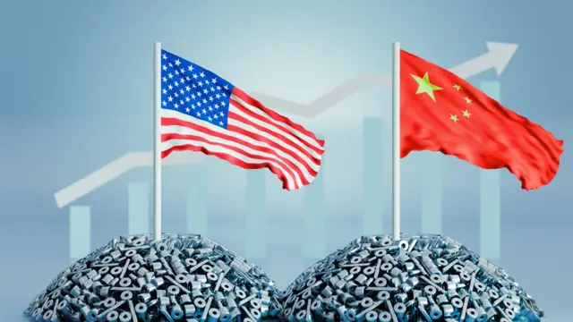 صورة علمي الصين والولايات المتحدة