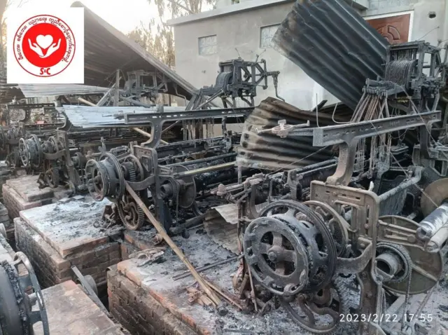 စစ်ကြောင်းထိုး၊ မီးရှို့၊ ရက်ကန်းစင်၊ မီးရှို့ခံရ