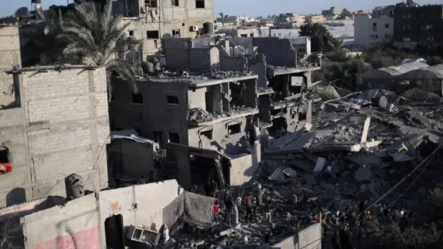 جانب من الدمار في مدينة رفح