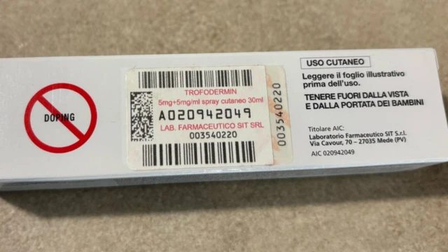 این هفته، بی‌بی‌سی داروی تروفودرمین را از یک داروخانه در ایتالیا خریداری و مشاهده کرد روی دارو به وضوح هشدار وجود ماده‌ ممنوعه درج شده است