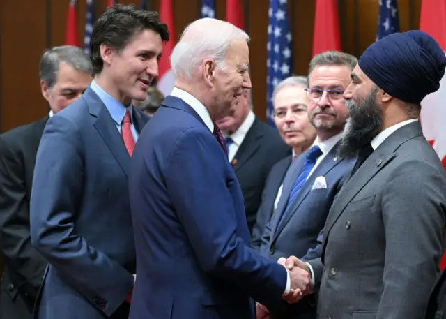 जस्टिन ट्रूडो, अमेरिकी राष्ट्रपति जो बाइडन और जगमीत सिंह