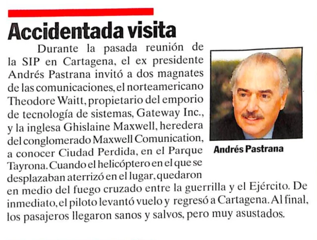 Nota publicada en la sección Confidenciales de la revista Semana el 26 de marzo de 2007. 