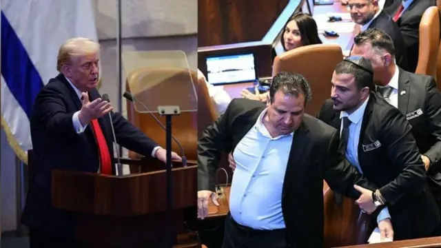 Photo Caption- अयमान ओदेह (उजवीकडे) यांना संसदेतून बाहेर काढताना कर्मचारी.