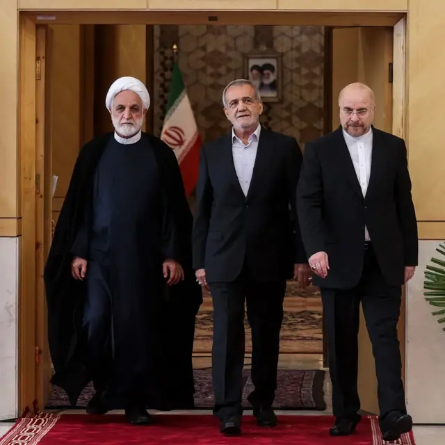 قالیباف، پزشکیان و غلامحسین محسنی اژه‌ای