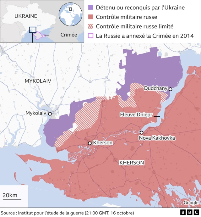 Graphique de localisation de Kherson.
