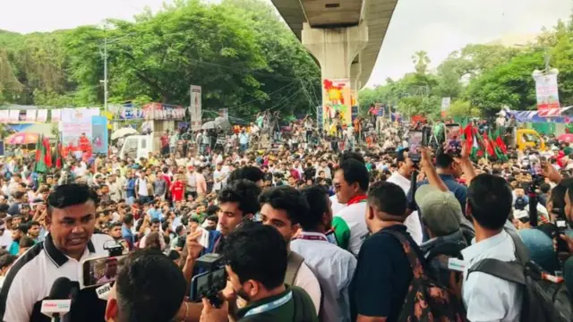 ছাত্রদলের সমাবেশের একাংশ