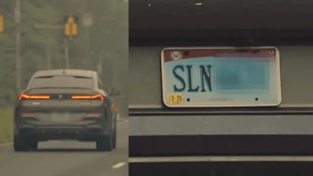 سيارة المحامي بدر العمير، ولوحة السيارة