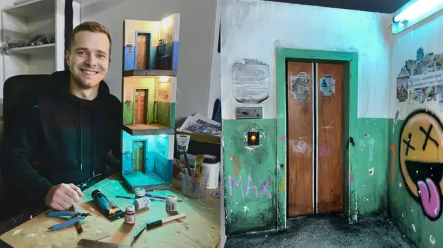 Максим Вінтонів та команда створюють дуже реалістичні мініатюри під'їздів панельних будинків, від яких аж віє 90-ми і нульовими