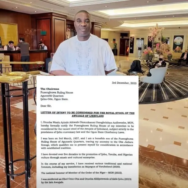 Wasiu Ayinde pẹlu lẹta naa