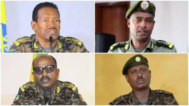 ጀ/ኣለምሸት ደግፈ፡ ጀ/ደስታ ኣብቸ፡ ጀ/ይመር መኮነንን ጀ/ድሪባ መኮነንን ናይ ሙሉእ ጀነራል መዓርግ ተዋሂብዎም