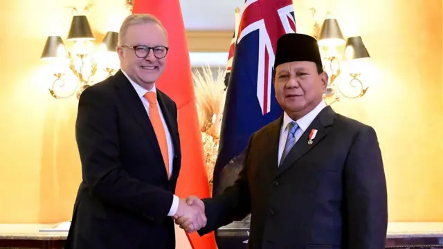 Presiden Prabowo Subianto menerima kunjungan Perdana Menteri Australia Anthony Albanese di Peru pada Kamis (14/11).