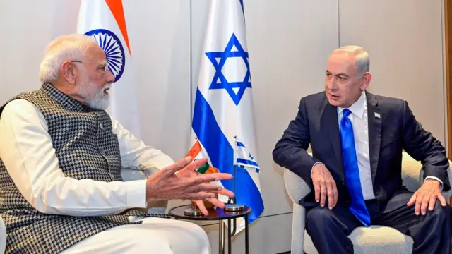 भारताचे पंतप्रधान नरेंद्र मोदी आणि इस्रायलचे पंतप्रधान बेंजामिन नेतन्याहू