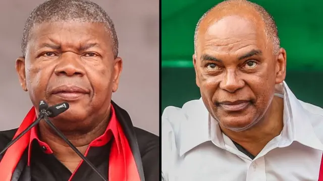 João Lourenço (kushoto) ambaye anawania muhula wa pili wa urais anakabiliwa na Adalberto Costa Júnio wa Unita.