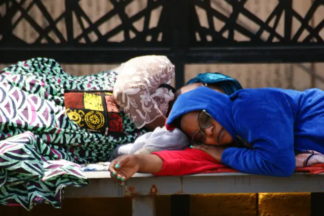Stranded passengers for Kenyan airport