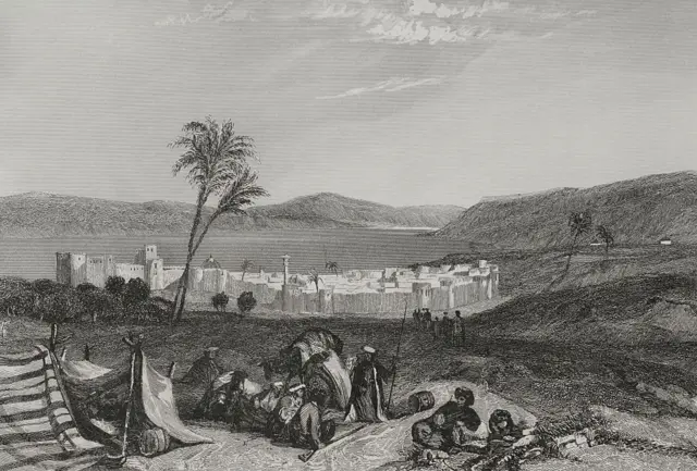 طبريا وبحيرة طبريا، 1840. من كتاب 