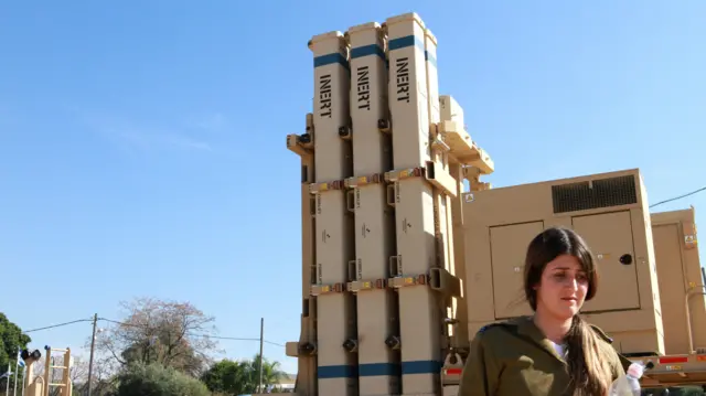 David's Sling missile launcher on an Israeli armed forces exercise 