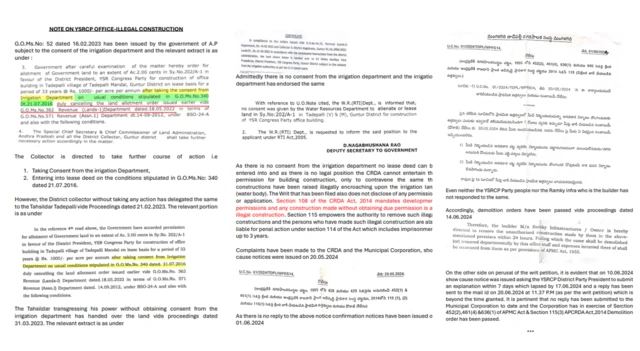 CRDA notices to YSRCP