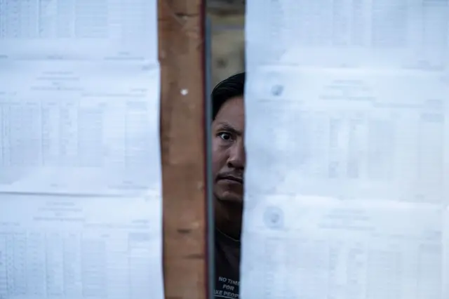 မဲစာရင်းကြည့်နေသူတစ်ဦး