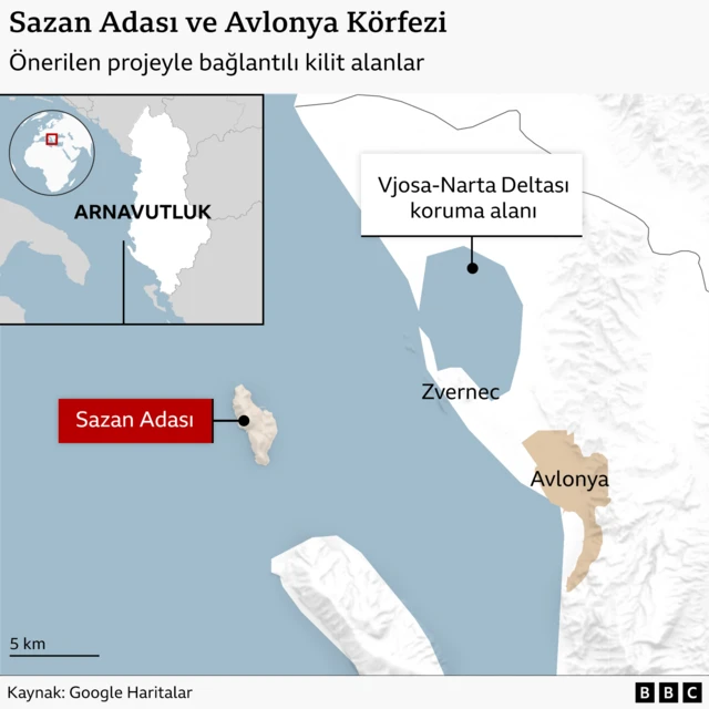Arnavutluk ve Adriyatik'te Sazan adası