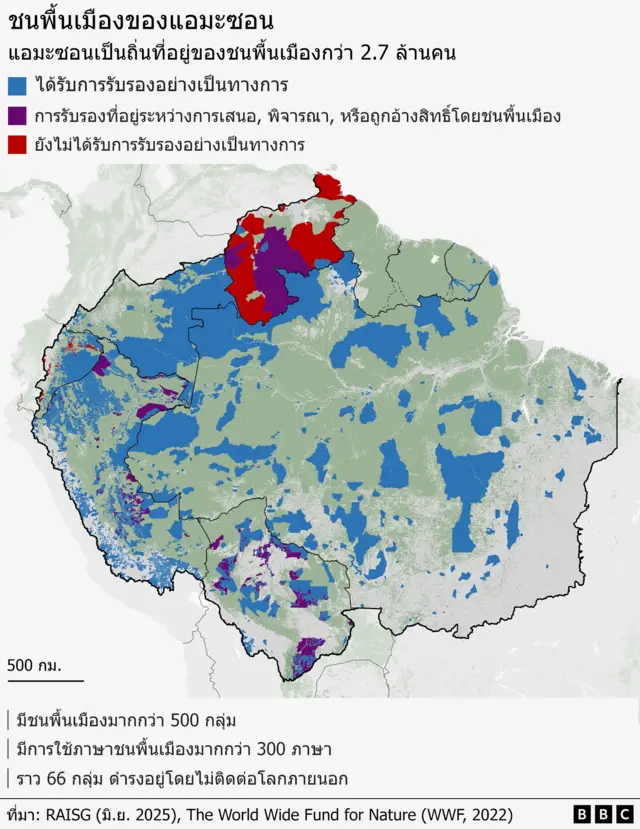 ดินแดนของชนพื้นเมืองในแอมะซอน และข้อเท็จจริงเกี่ยวกับประชากรชนพื้นเมือง