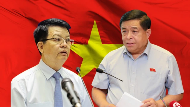 Từ trái qua: ông Mai Văn Chính và ông Nguyễn Chí Dũng