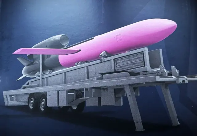 Рисунок розовой ракеты «Фламинго»