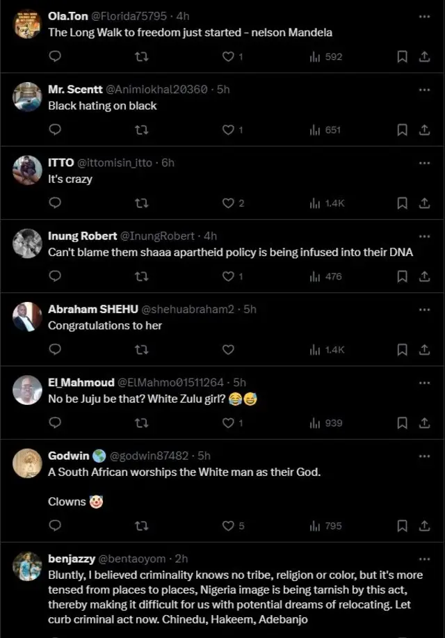 Reactions to Miss SA