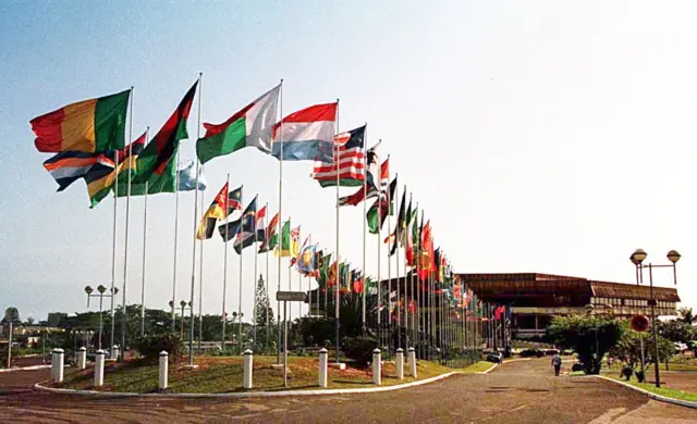 Des drapeaux des pays d'Afrique caraïbe et du pacifique